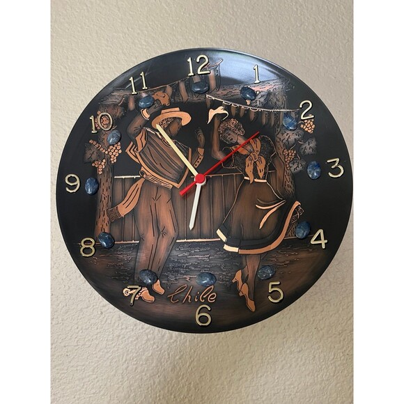 Beautiful Copper Bronze and Lazuli Stone Wall Clock - Picture 2 of 7
